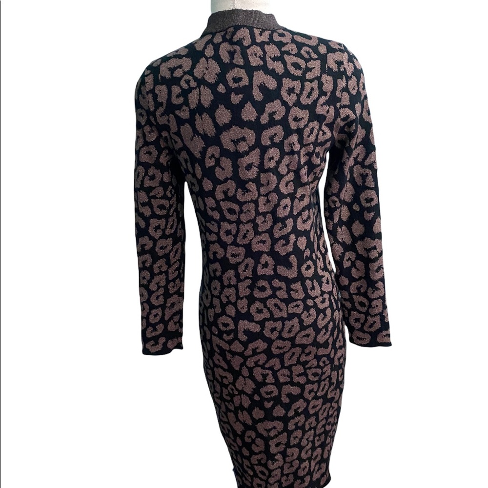 Banana Republic cheetah metallic bodycon dress sz- med - Picture 6 of 7